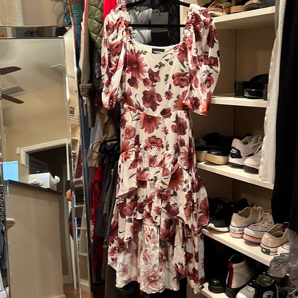 The Kooples Pastel Daisy on Satin Dress